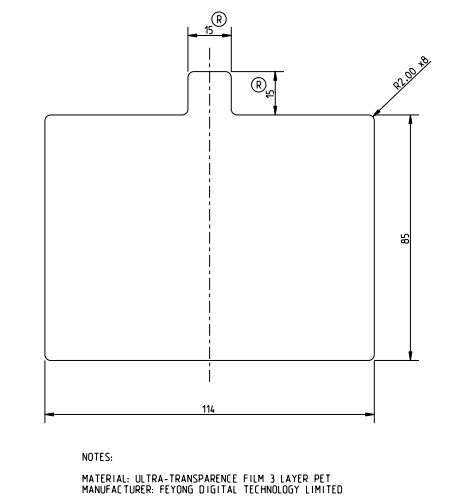 PET OEM Screen protect drawing